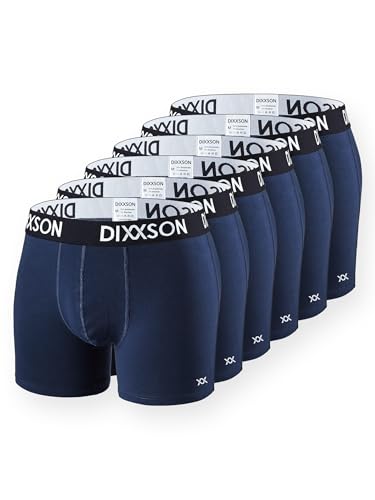 DIXXSON Boxershorts Herren 6 er Pack Atmungsaktiv im Schritt perfekte Passform Baumwolle Unterhosen Männer (XXL, Navy) von DIXXSON
