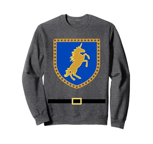 Mittelalter Ritter Renaissance Tunika DIY Kostüm Einhorn Sweatshirt von DIY Knight Lazy Costume for Kids Halloween