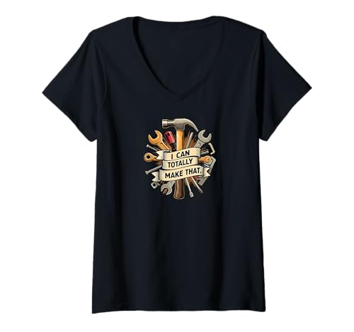 Damen Handyman Tools I Can Make That DIY T-Shirt mit V-Ausschnitt Damen Handyman Tools I Can Make That DIY T-Shirt mit V-Ausschnitt von DIY Workshop Apparel