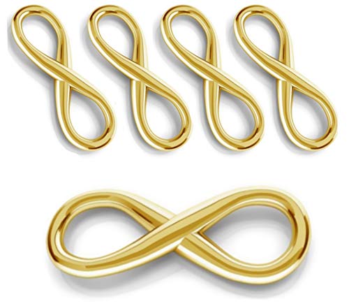 DIY925 5 Stück Verbinder INFINITY Unendlichkeit 16mm 925 Sterling Silber 24K vergoldet Anhänger in Juweliers- Qualität von My-Bead