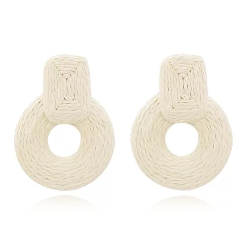 Bohemian Rattan Drop Dangle Earrings Lightweight Geometric Tassel Woven Wooden Handmade Straw Wicker Braid Hoop Drop Dangle Earrings For Women, 30, Metall, Nein von DIYANMMY