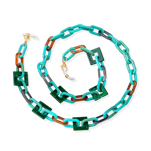 DIYBravo Acryl Brillenkette Damen, Stilvoll Anti-Rutsch Brillenkette Pfauenblau Brillenketten, Leicht Brillenband Damen Für Brillenmaske Halskette Brillenzubehör Mit 1 Einer Geschenkbox (Pfauenblau) DIYBravo Acryl Brillenkette Damen, Stilvoll Anti-Rutsch Brillenkette Pfauenblau Brillenketten, Leicht Brillenband Damen Für Brillenmaske Halskette Brillenzubehör Mit 1 Einer Geschenkbox (Pfauenblau) von DIYBravo