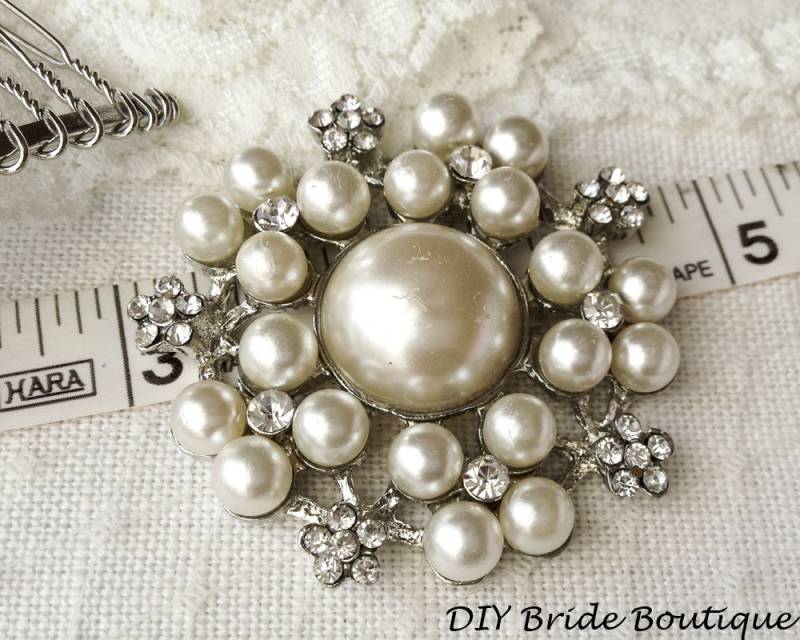 Hochzeit Brosche Strass Braut Crystal von DIYBrideBoutique