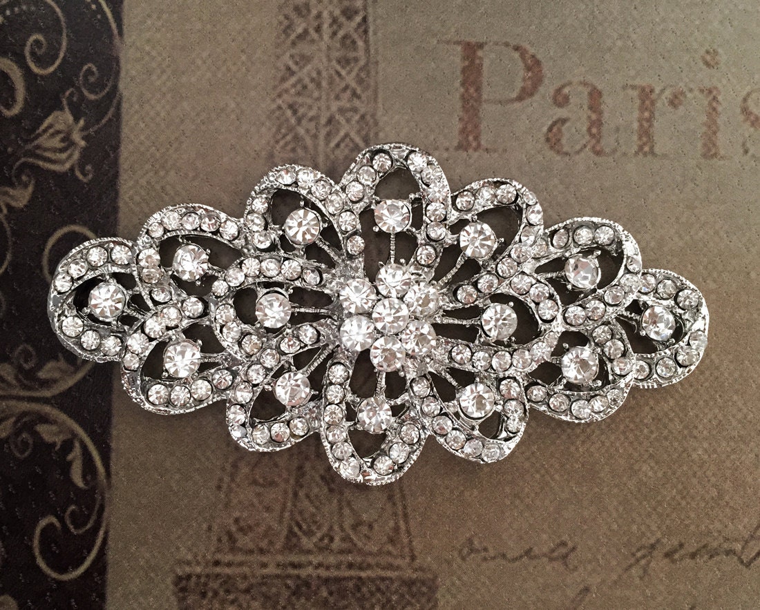 Hochzeit Brosche Strass Braut Kristall von DIYBrideBoutique