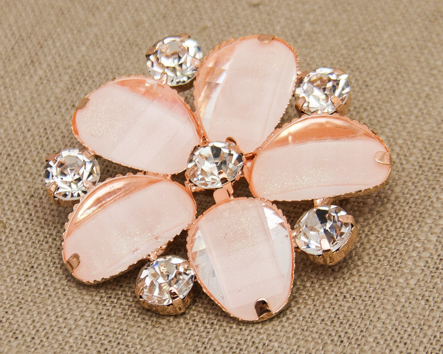 Rose Gold Brosche Hochzeit Strass Perle Brokat Braut von DIYBrideBoutique