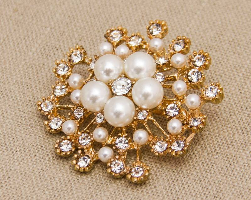 Rose Gold Strass Brosche Kristall Brosche, Perle Hochzeit Hochzeitsschmuck Rose Gold Strass Brosche Kristall Brosche, Perle Hochzeit Hochzeitsschmuck von DIYBrideBoutique