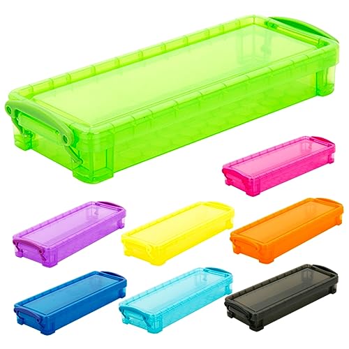DIYEAH 1 Satz Bunte Schreibwarenbox Bleistift Organizer Behälter Großes Tragbares Federmäppchen Süßes Federmäppchen Aufbewahrung Durchsichtiges Stiftemäppchen Bleistift 8 Stück von DIYEAH