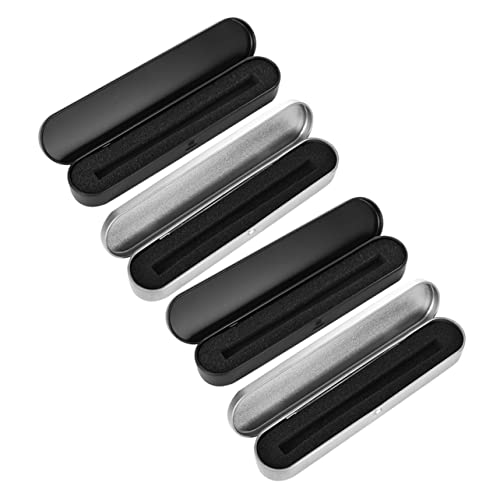 DIYEAH 4stücke Teiliges Metall Federmäppchen Praktische Blechbox Für Stifte Marker Und Schreibwaren Für Schüler Studenten Und Lehrer Schwarz Und Silber von DIYEAH