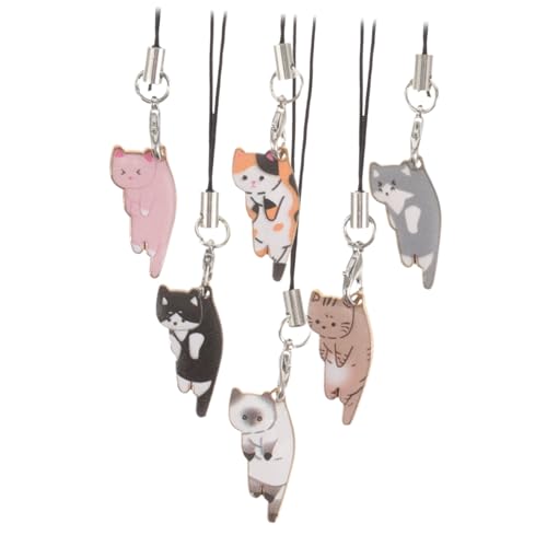 DIYEAH 1 Satz Katzenanhänger Kreative Schlüsselringe Und Schlüsselanhänger Mit Anhängern Für Schmuckherstellung Und Diy Projekte Für Taschen Handys Und 6 Stück von DIYEAH