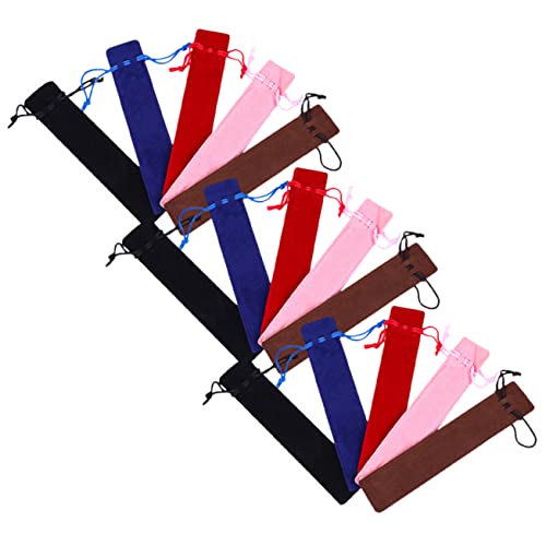 DIYEAH 15stücke Teiliges Aus Dicken Kratzfesten Stiftbeuteln Mehrfarbige Doppelseitige Samt-stiftverpackungstaschen Für Schule Und Büro Mit Kordelzug Und Praktischem Design von DIYEAH