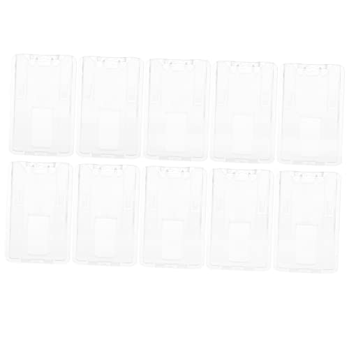 DIYEAH 1 Satz Transparenter Hartschalen-kartenhalter Einziehbar Horizontaler Ausweishalter Pro Kreditkartenhalter Credit Card Holder Geschäftsinhaber Kunststoffhülse Plastik Weiß 10st von DIYEAH