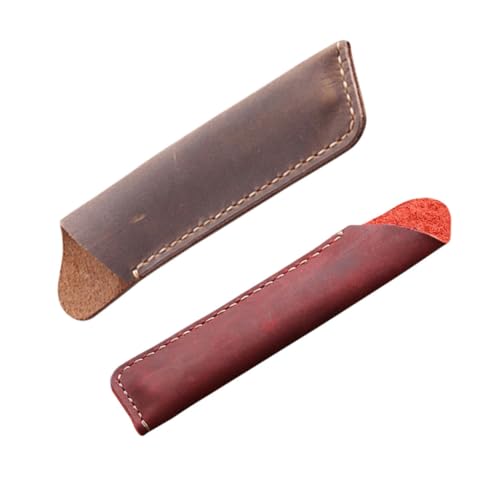 DIYEAH 1 Satz Vintage Federmäppchen Aus Leder Vatertagsgeschenk Vatertag Federmape Rollmäppchen Stiftbox Kugelschreiber Dekorative Stifthalter Federmäppchen Aus Rindsleder 2st von DIYEAH