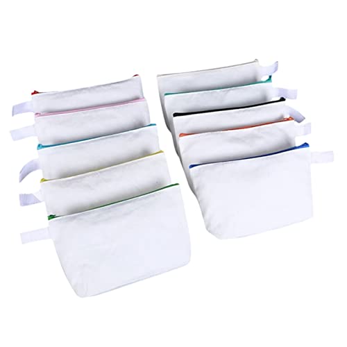 DIYEAH 10stücke Schminktasche Aus Canvas Mit Reißverschluss Make-up-Beutel Für Kosmetika Toilettenartikel Und Snacks Vielseitig Einsetzbar Als Reise-Organizer Und Schminktasche von DIYEAH