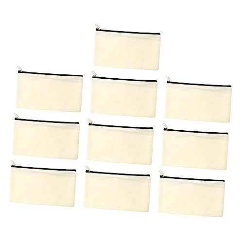 DIYEAH 10stücke Canvas Kosmetiktaschen Make-up Beutel Bleistifttasche Kulturbeutel Leere Taschen Mit Reißverschluss Für DIY von DIYEAH