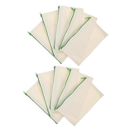 DIYEAH 10 Stück Leinentasche aufbewahrungssack verbandsschere Pencil Cases Mahlen Stiftbehälter selber Machen Federmäppchen aus Leinen Etui Bleistift Aufbewahrungstasche Segeltuch Weiß von DIYEAH