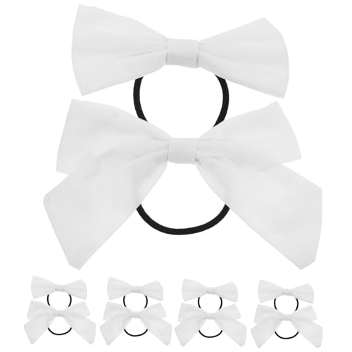 DIYEAH 10 Stück Teiliges Weiße Baumwoll Haargummis mit Schleife Dünn Elastisch Weiche Haarschleifen für Mädchen und Frauen Minimalistisches Design für DIY Tie Dye Accessoires und von DIYEAH