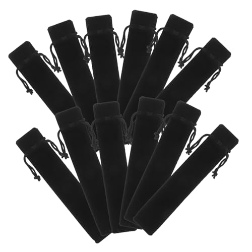 DIYEAH 100 Stück Fleece Stiftetaschen Schwarze Stifte Stifteetui Stiftverpackungsbeutel Bleistiftbeutel Für Männer Krankenschwester Tasche Für Stifte Bleistiftbeutel Stifttaschen von DIYEAH