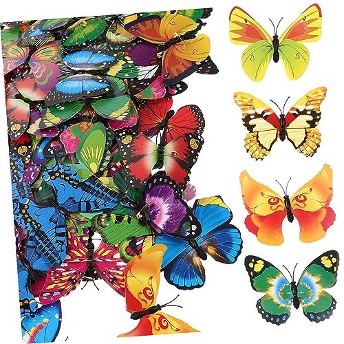 DIYEAH 100 Stück Schmetterlingsbroschen Für Mädchen Kunststoff Brosche Für Kleidung Rucksack Und Taschen 8cm Farbenfroh Vielseitig Einsetzbar Für Dekoration Und Geschenke von DIYEAH