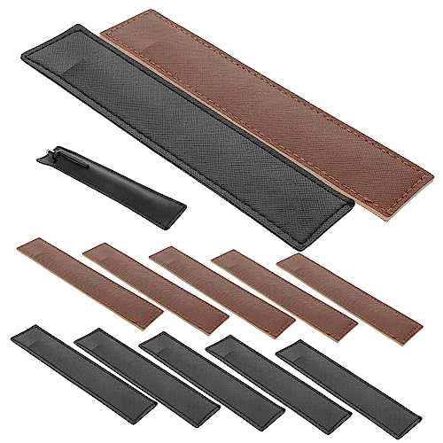 DIYEAH 12 Stck Kugelschreiberhülle aus Leder Schutzhülle für Stifte Stifthalter für Büro und Schule Praktische und Platzsparende Aufbewahrung Schwarz Braun Je von DIYEAH