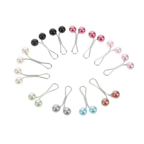 DIYEAH 12stücke Mehrfarbige Perlen-schalclips Damen U-form Schal-verschluss Kopftuch-clip Kragen-befestigung -clip Schalschmuck Hijab-verschluss von DIYEAH