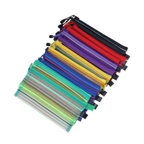 DIYEAH 12 Stück Teiliges Reißverschluss Mesh Federmäppchen Vielseitige Aufbewahrungstaschen für Bürobedarf Kosmetik und Reiseutensilien von DIYEAH