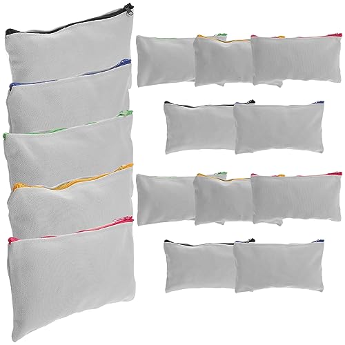 DIYEAH 15st Sublimationsfedermäppchen Beutel Taschen Leinentasche Bleistiftfälle Federmäppchen Masse Federmäppchen Aus Mesh Reißverschlusstasche Mädchen Schminktasche Wäschesack Segeltuch von DIYEAH