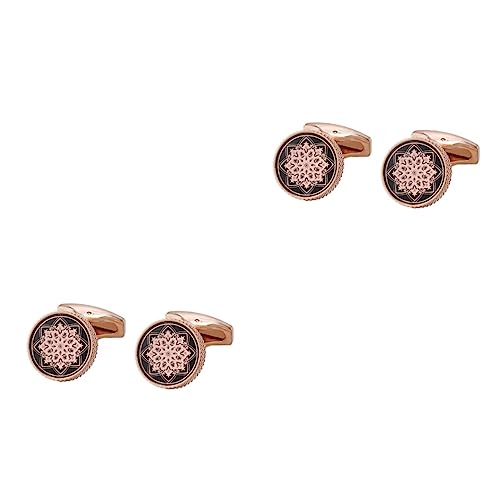 DIYEAH 2 Paar Manschettenknöpfe Modifizierter Hardware-schlüsselbund Modifizierte Teile Schlüsselanhänger Dicker Fingerring Retro Umweltschutz Kupferlegierung Golden von DIYEAH