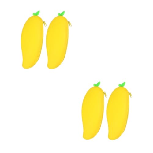 DIYEAH 2 Sätze Mäppchen Kosmetikbeutel Schminkbeutel Multi-Functional Pen Bag Studenten-stifttasche Bleistiftfälle Federtasche Mit Großem Fassungsvermögen Kieselgel Yellow 2 Stück * 2 von DIYEAH