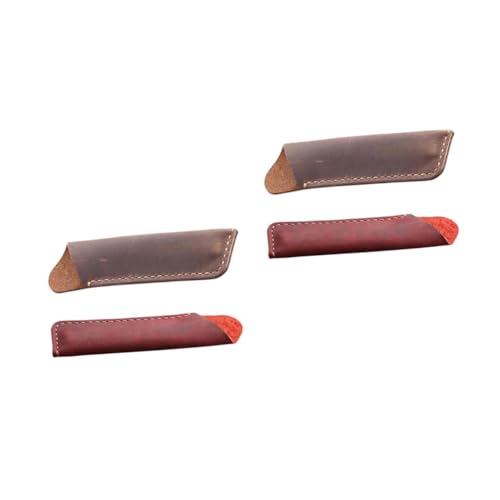 DIYEAH 2 Sätze Vintage Federmäppchen Aus Leder Vatertagsgeschenk Vatertag Federmaeppchen Kugelschreiber Retro-federmäppchen Federmäppchen Aus Zartem Rindsleder 2 Stück * 2 von DIYEAH