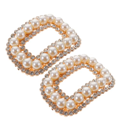 DIYEAH 2 Stück Abnehmbare Schuhclips für Frauen Strass Schnallen mit Quadratischer Kristallverzierung Dekorative Schuhzubehör für Hochzeiten und Formelle Anlässe von DIYEAH