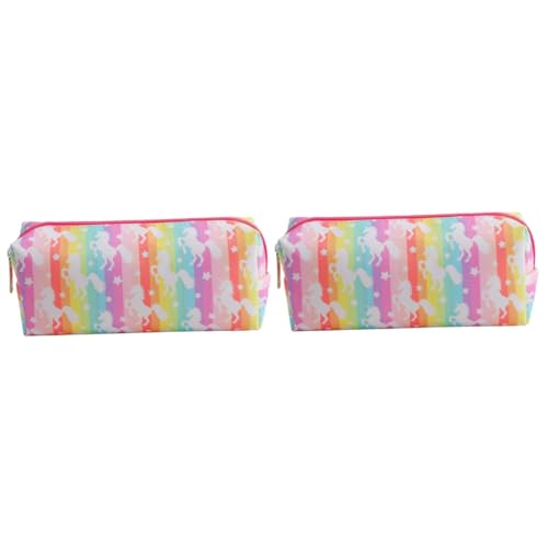 DIYEAH 2stücke Cartoon Pencil Bag Mit Großem Fassungsvermögen Einhorn-Muster Praktische Stiftemappe Für Schule Und Büro Vielseitig Verwendbar Als Kosmetiktasche Für Mädchen Und von DIYEAH