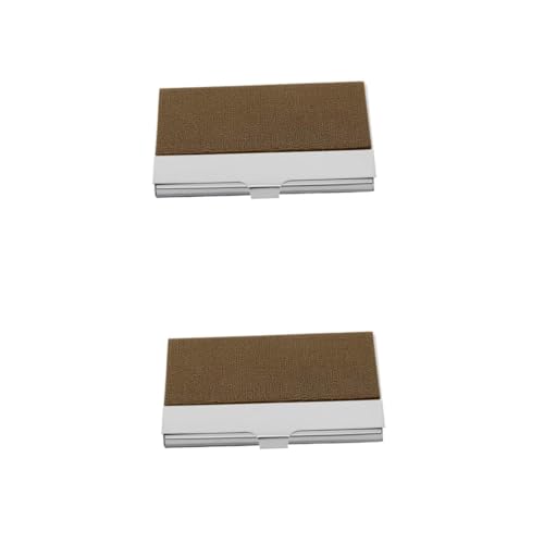 DIYEAH 2 Stück Edelstahl Visitenkartenetui PU Business Card Case Kartenhalter Leicht Robust für Berufstätige Handlich Tragbar für Geschäftsreisen und Alltag von DIYEAH