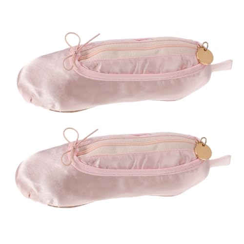 DIYEAH 2 Stück Federmäppchen mit Ballettschuhen Bleistift-Aufbewahrungs-Organizer Tanzschuh-Stifttasche Ballett-Kosmetiktasche Tanzschuh-Bleistiftbeutel Tanzschuhtasche Weberei Rosa von DIYEAH