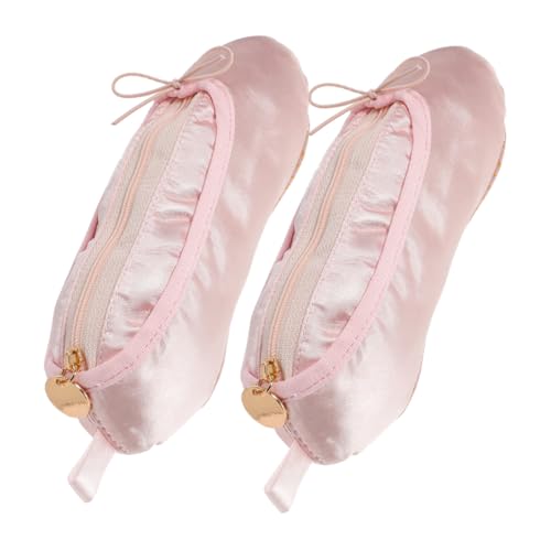 DIYEAH 2 Stück Federmäppchen mit Ballettschuhen Tanzschuh-Make-up-Tasche Ballett-Slipper-Beutel Bleistiftbeutel für Mädchen Tanzschuhtasche Stiftetui für Tanzschuhe Weberei Rosa von DIYEAH