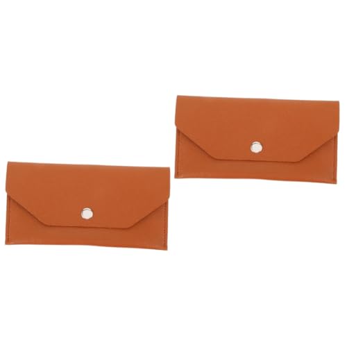 DIYEAH 2 Stück Geldbörse mit Geldumschlag scheckkarten - etui Credit Card Wallet Men ' s Wallets damengeldbeutel Reißverschlusstasche Kabel Outdoor - Reisegeldbörse Kreditkarteninhaber Pu Brown von DIYEAH
