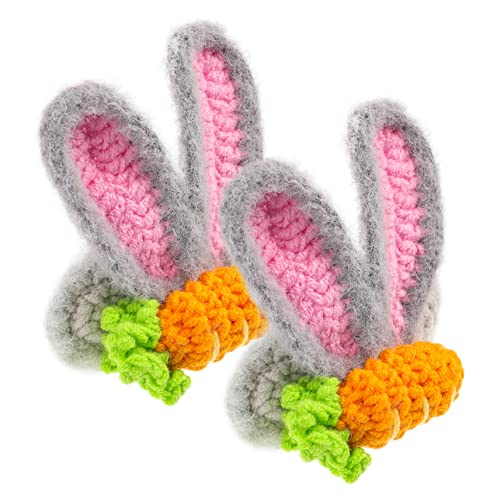 DIYEAH 2 Stück Kaninchen -ohrhaarkarte Styling-haarspangen Bunny Hair Accessoires Ohren Hasen-ohrclips Kind Für Stich Gestrickte Haarspangen Haarschmuck Haarzubehör Plüsch von DIYEAH