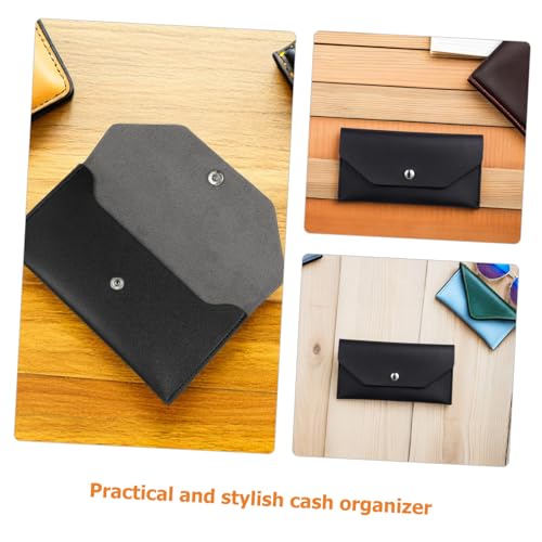 DIYEAH 2 Stück Leder Bargeld Brieftasche Money Management Hüllkurve Organizer Geldhalter für Bargeld Geldsparenumschlag Wiederverwendbare Hüllkurve Cash Wallet Women Pu Schwarz von DIYEAH