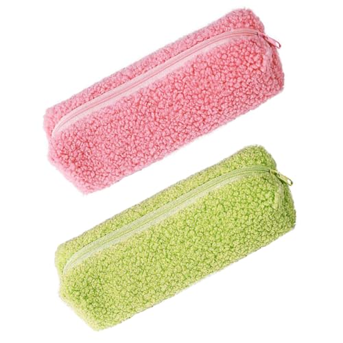 DIYEAH 2 Stück Plüsch Federmäppchen Weiche Stifttasche für Mädchen Kompakte Schreibwaren aufbewahrungstasche Vielseitige Kosmetiktasche Niedlicher Weicher Stifthalter für Zufällige Farbe von DIYEAH