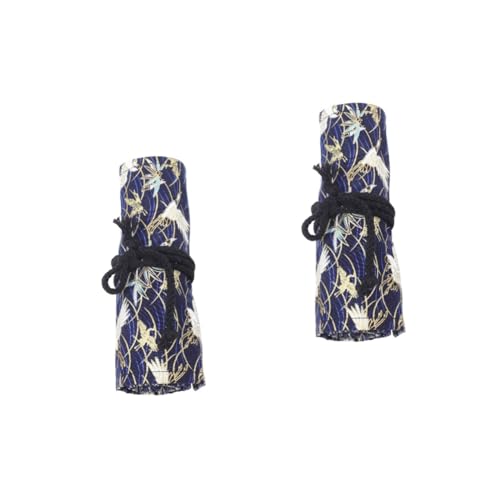 DIYEAH 2 Stück Rolle -Stift-Vorhang-stiftetui Federmäppchen Speziell Meerjungfrau Federmäppchen Markerorganisator Buntstifte Wickeln Farbiges Federmäppchen Deckel Baumwolle von DIYEAH