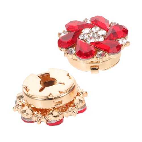 DIYEAH 2 Stück Teiliges Abnehmbares Strass Knopf- Modische Manschettenknopf Abdeckungen für Damenhemden Kreative DIY Metall Knopfverzierungen Sicherer Halt Elegant für Blusen und Kleider von DIYEAH