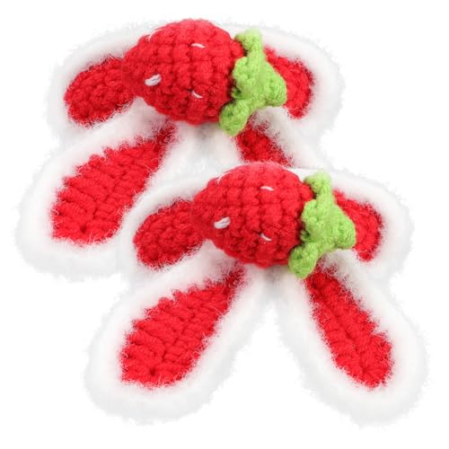 DIYEAH 2 Stück Teiliges Hasenohren Haarspangen für Mädchen Handgestrickt Weiches Plüsch Süße Haarschmuck Accessoires Langlebig und Komfortabel für Alltag und von DIYEAH