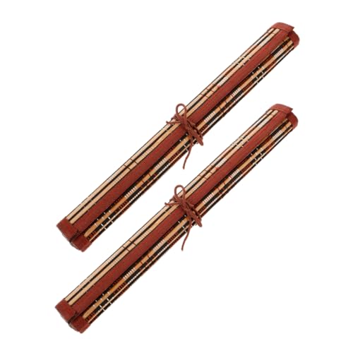 DIYEAH 2 Stück Vintage Chinesischer Stil Pinselrolltasche Handgefertigter Kunstwerkzeug Organizer für Anfänger für Zuhause oder Unterwegs von DIYEAH