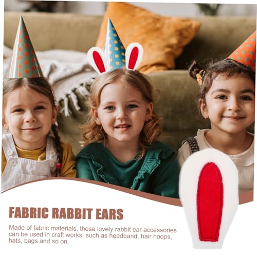 DIYEAH 20 Stück Teiliges Hasenohren Charms Rot DIY Haarreif Dekoration Weiche Plüsch Ohren für Haarreifen Hüte Taschen und Cosplay Langlebige und Vielseitige Bastelaccessoires von DIYEAH