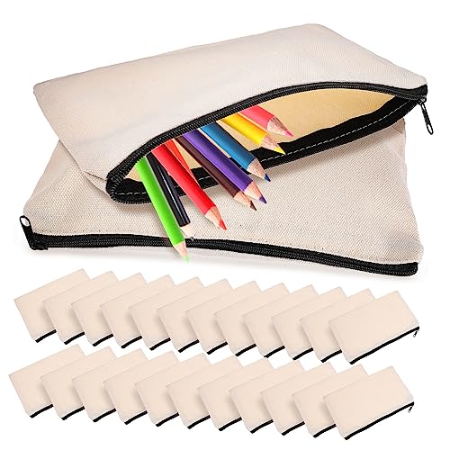 DIYEAH 25stücke Federmäppchen Aus Canvas Zipper Beutel Tragbare Reisetaschen Für Schreibwaren Kosmetika Und Schmuck Langlebig Und Wiederverwendbar Für Studenten von DIYEAH