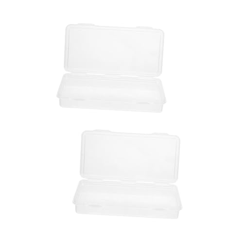 DIYEAH 2Er-Box für Pinsel durchsichtige Stifteboxen Tragbarer Stiftbehälter schul federmäppchen School Pencil case kalemlik Malpinseletui Stiftetui aus Kunststoff Plastik von DIYEAH
