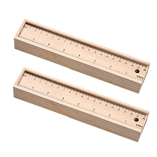 DIYEAH 2er-Set Bleistiftbox Aus Holz Umweltfreundliches Schulschreibwarenset Mit Süßem Stifteetui Für Kinder von DIYEAH