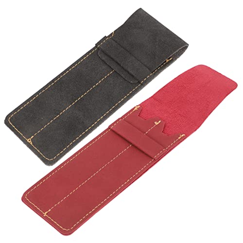 DIYEAH 2stücke Stifthülle Aus Leder Für Zwei Stifte Tragbare Stifttasche Schützt Vor Und Kratzern Hülle Für Füllfederhalter Und Kugelschreiber Stifthalter-Beutel von DIYEAH