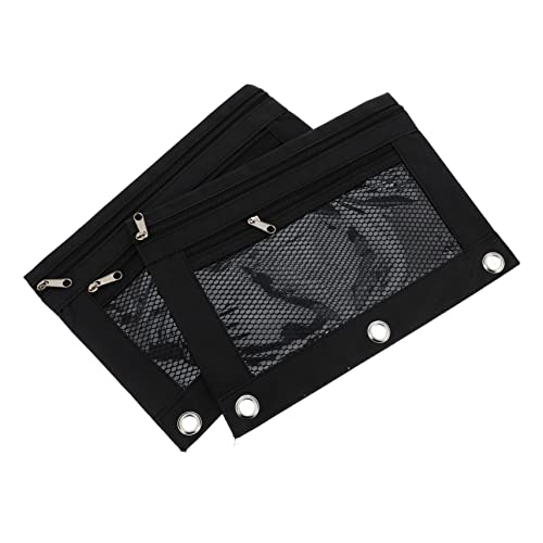 DIYEAH 2St Mäppchen Mesh-Reise-Organizer-Taschen Reisetaschen Textmarker Etui briefpapier Set schreibwaren Set Bleistiftbeutel mit Reißverschluss Schreibwarentaschen Oxford-Stoff Black von DIYEAH