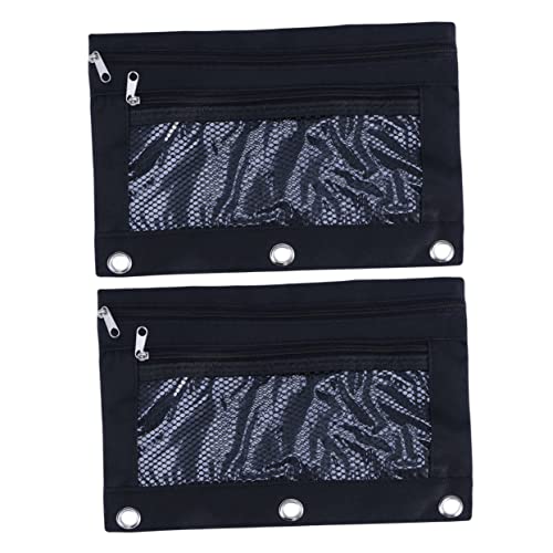 DIYEAH Tragbare Schwarze Bleistifttasche Mit 3 Schreibwarenetuis Reißverschluss Stifttasche Aktentasche Schulbüro von DIYEAH