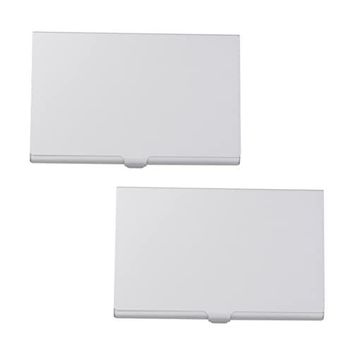 DIYEAH 2Stücke Aluminium Visitenkartenetui Tragbarer Kartenhalter Aus Aluminiumlegierung Geschäftlicher Organizer Für Visitenkarten Und Kreditkarten Silberfarben Für Büro von DIYEAH